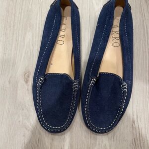 Italian Navy Blue Loafers with Stitching woman’s size 6